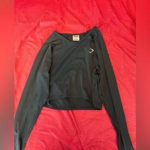 Long sleeve Gymshark cropped top green